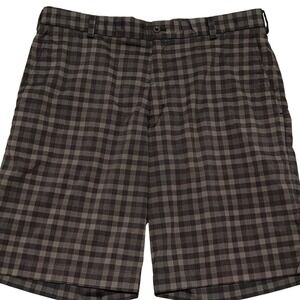 Nike Golf Dri-FIT‎ Plaid Shorts Mens Size 36 Gray Performance Athletic Casual